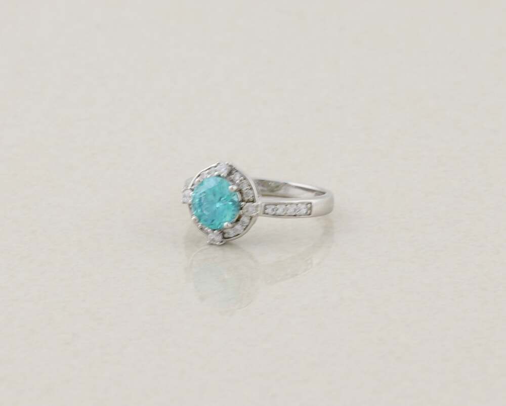 Sterling Silver Sparkly Blue & White Cubic Zirconia CZ Ring Size 10 1/4 - Picture 5 of 7
